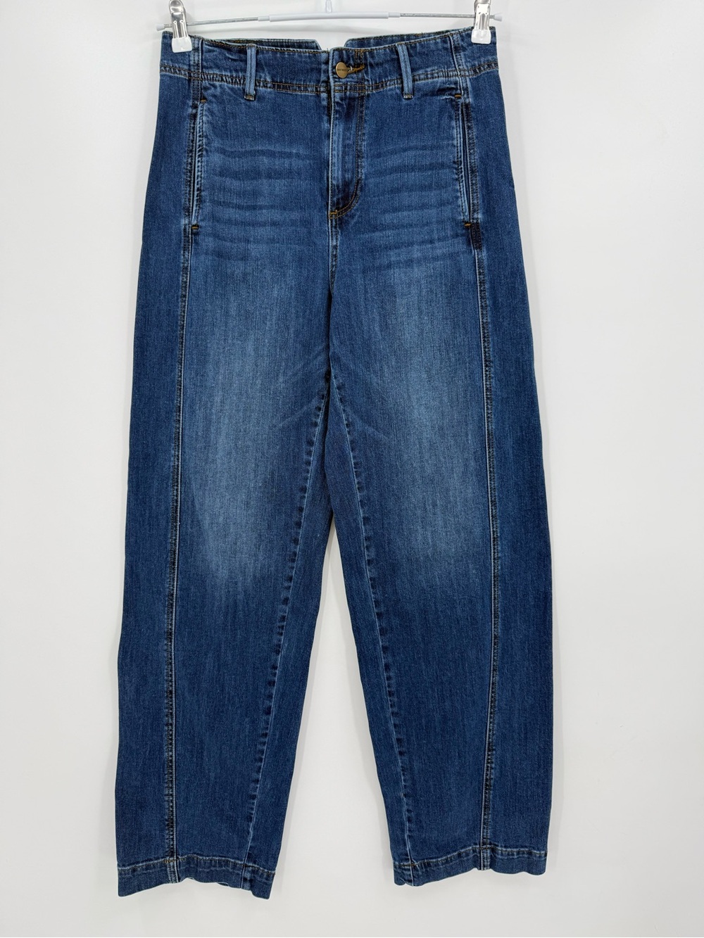 Driftwood Joan Barrel Denim Jeans Pintuck Slant Pocket Size W28 L31.5